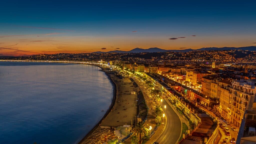 Südfrankreich Nizza bei Nacht