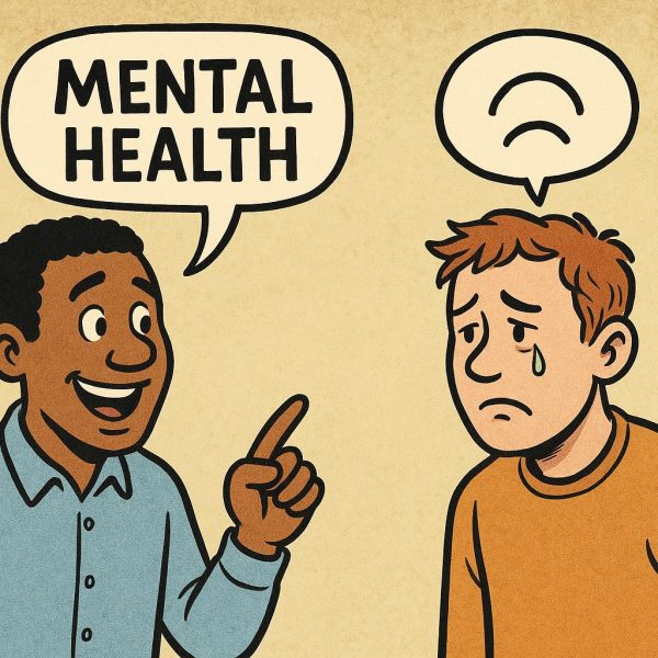 Ein Gespräch zwischen Männern über Mental Health (Das Bild ist KI-generiert).